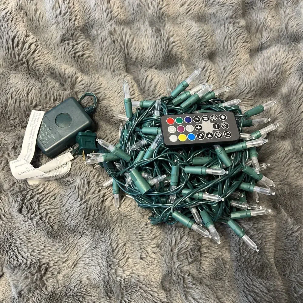 Sylvania Stay-Lit Color Action 200 LED Mini Lights Remote Control Untested Used